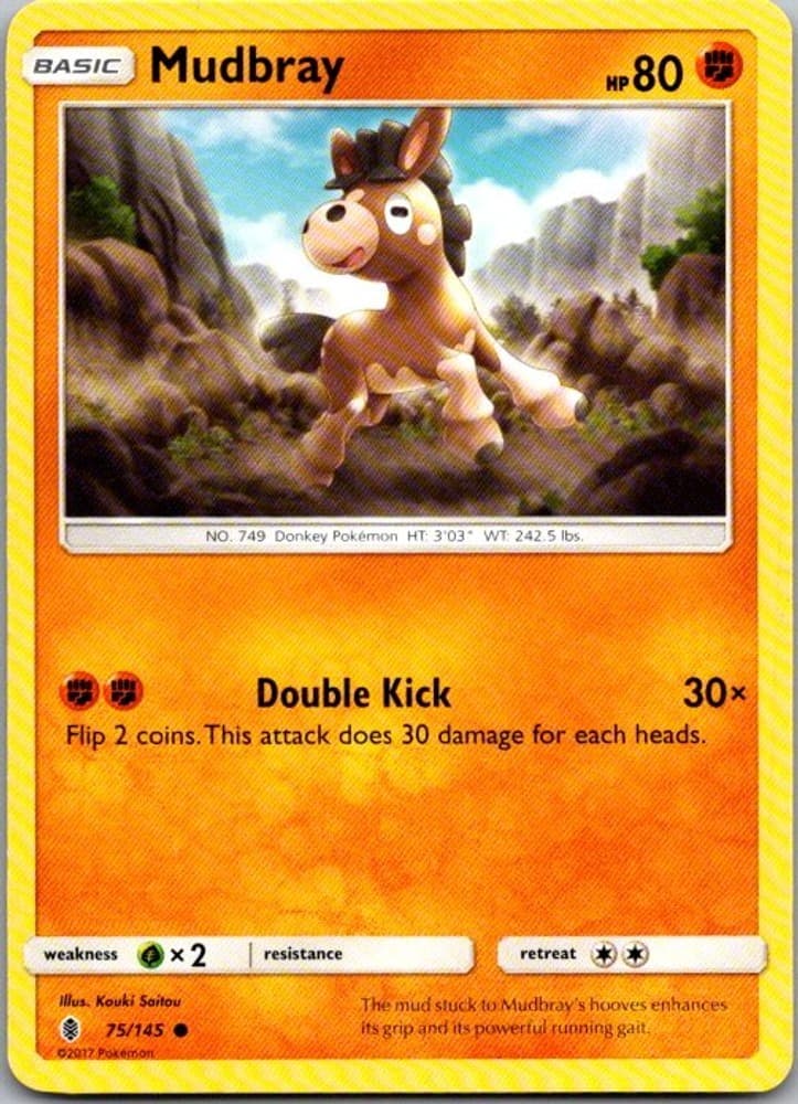 Mudbray 75/145 SM02 SM - Guardians Rising NM Pokemon