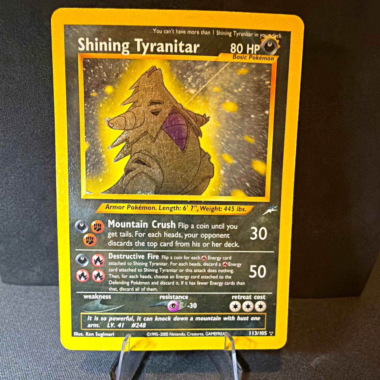 The Pokémon Company Shining Tyranitar 113/105 Neo Destiny Holo Secret Rare Eng