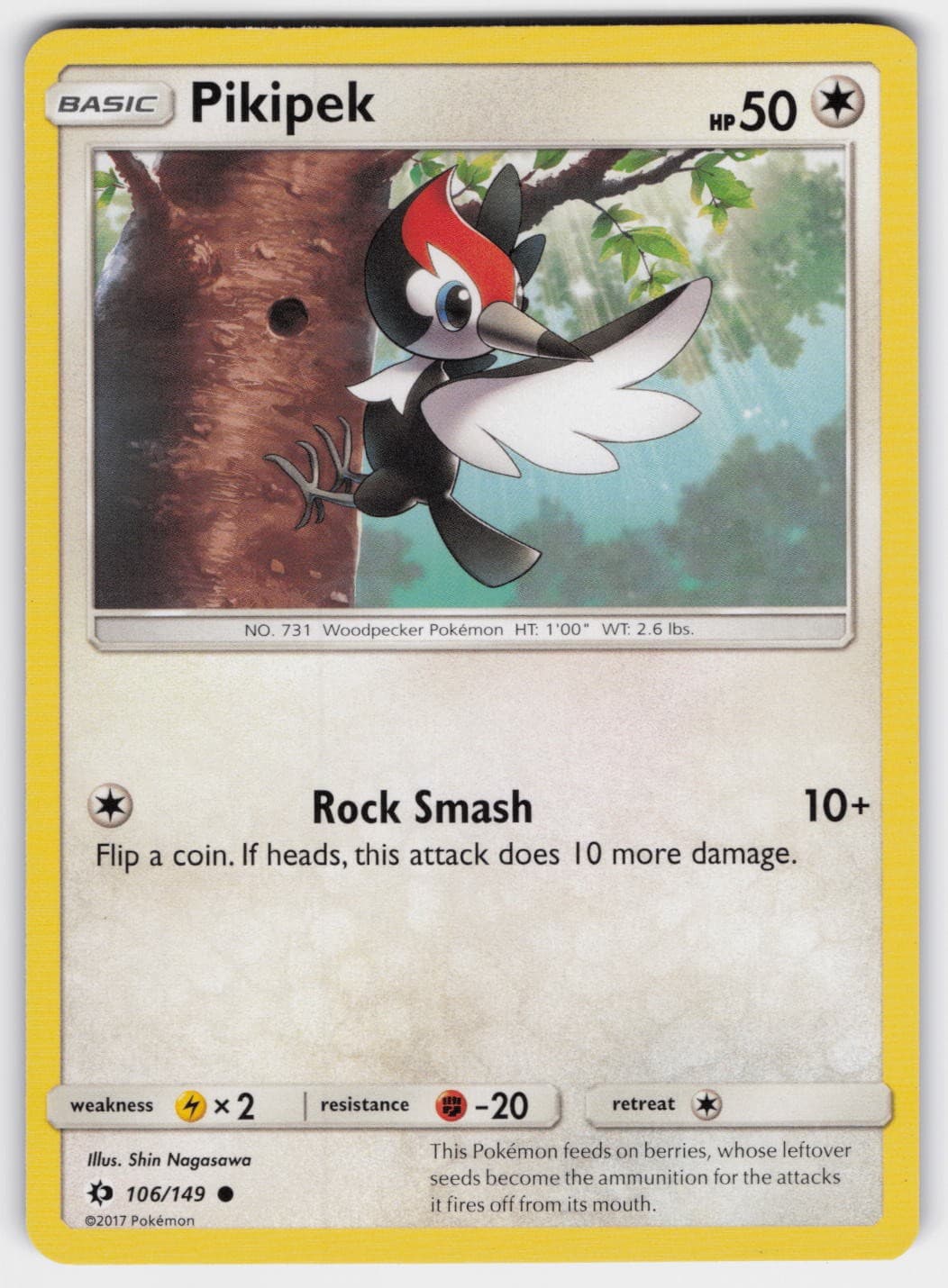 Pikipek Sun & Moon 106/149 Normal Pokemon TCG NM