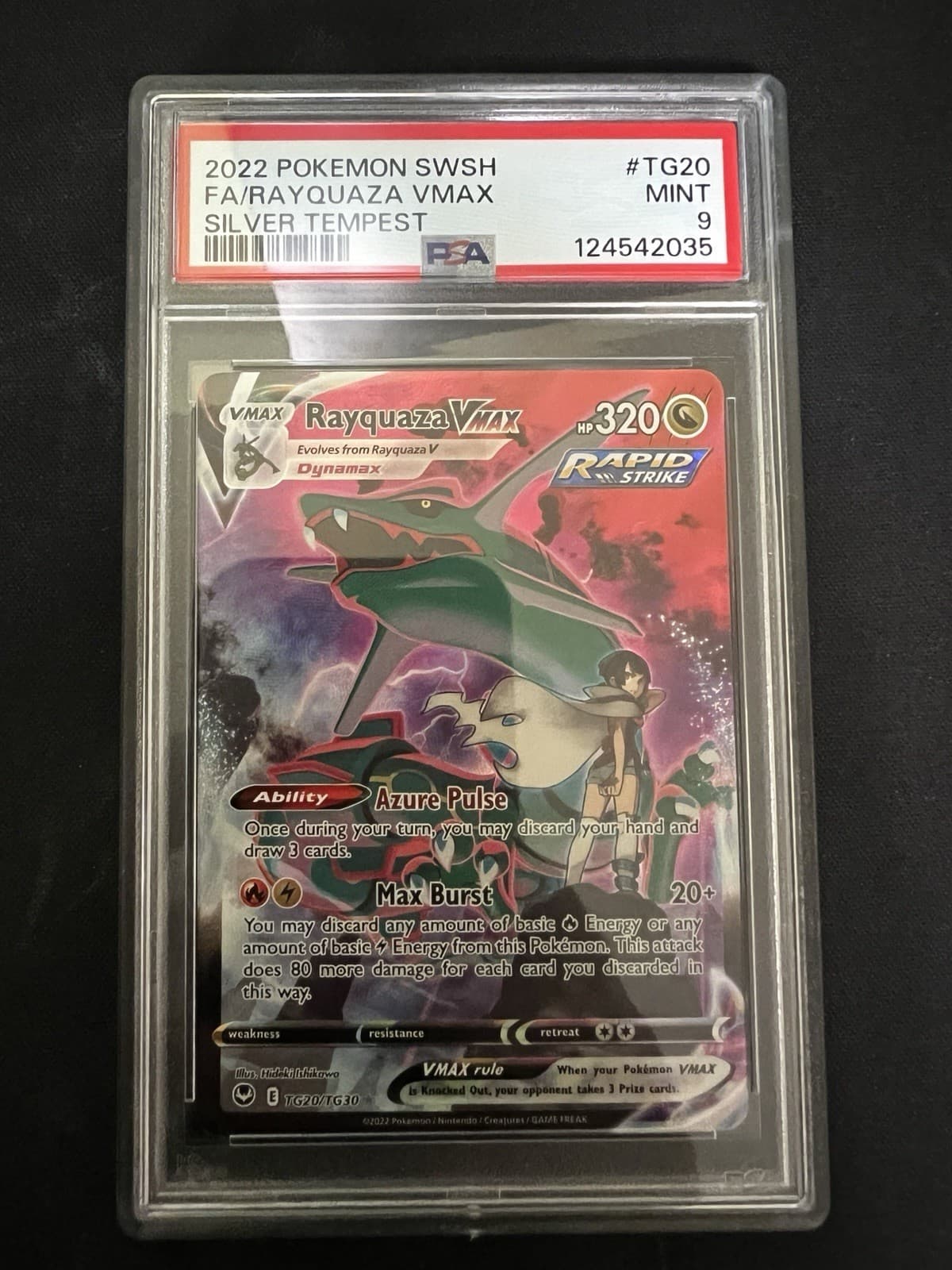 Pokemon Rayquaza VMAX TG20/TG30 Silver Tempest TG Holo Full Art PSA 9