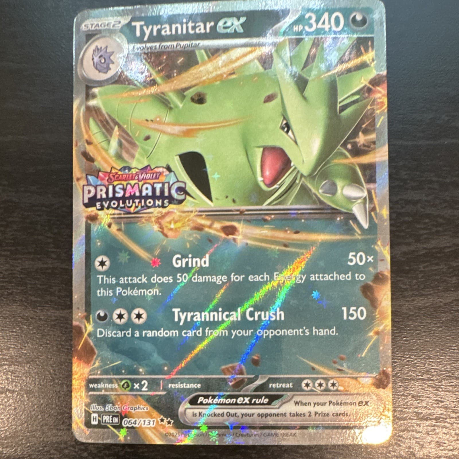 Tyranitar ex Prismatic Evolutions Stamp 64/131 promo  EN 2025 NM Pokemon 