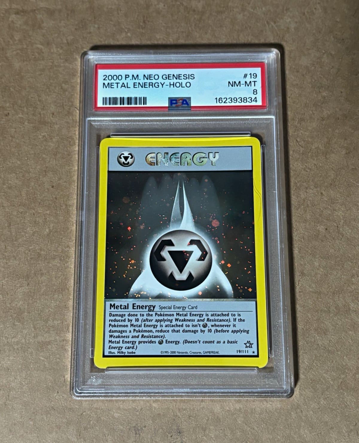 NINTENDO 2000 POKEMON TCG Neo Genesis Metal Energy 19/111 Holo Rare PSA 8 ENG