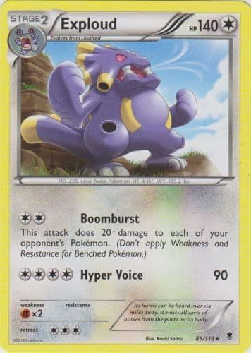 Exploud - 85/119 - Rare (Near Mint) Phantom Forces - Colorless Pokémon