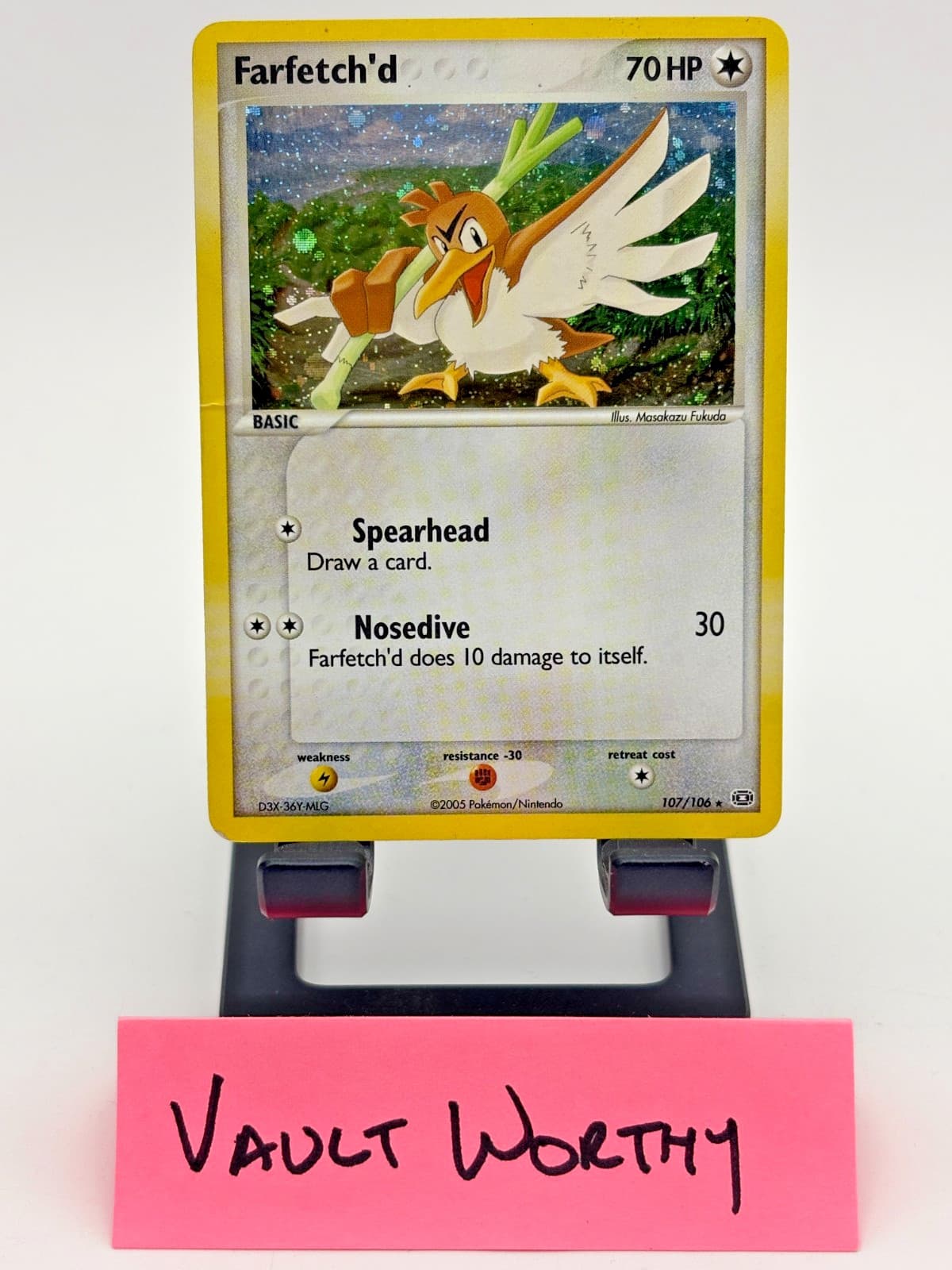 2005 POKEMON EX EMERALD #107 FARFETCH'D SECRET RARE HOLO MID-ERA CARD