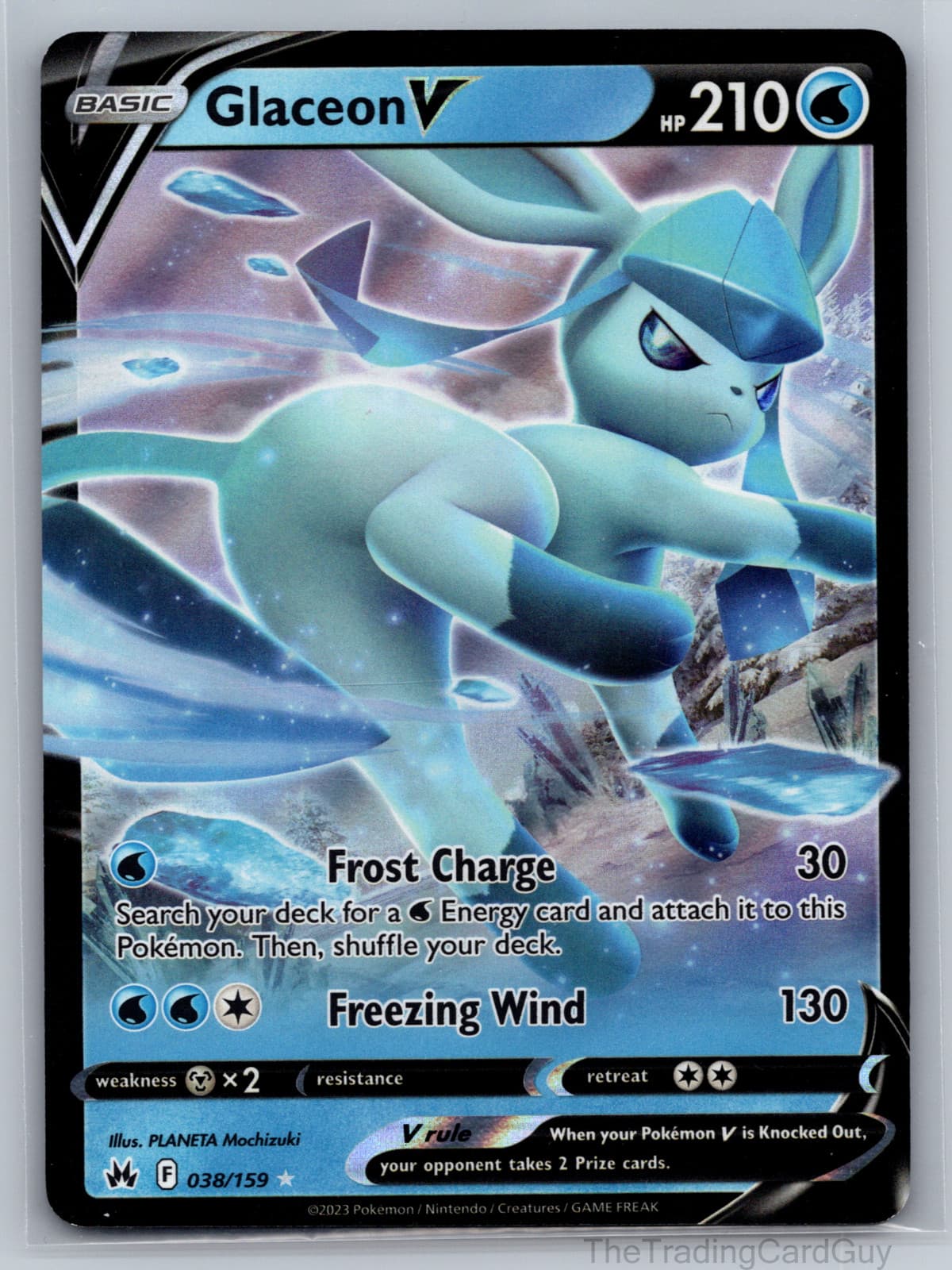 Pokemon Glaceon V 038/159 Crown Zenith Ultra Rare NM