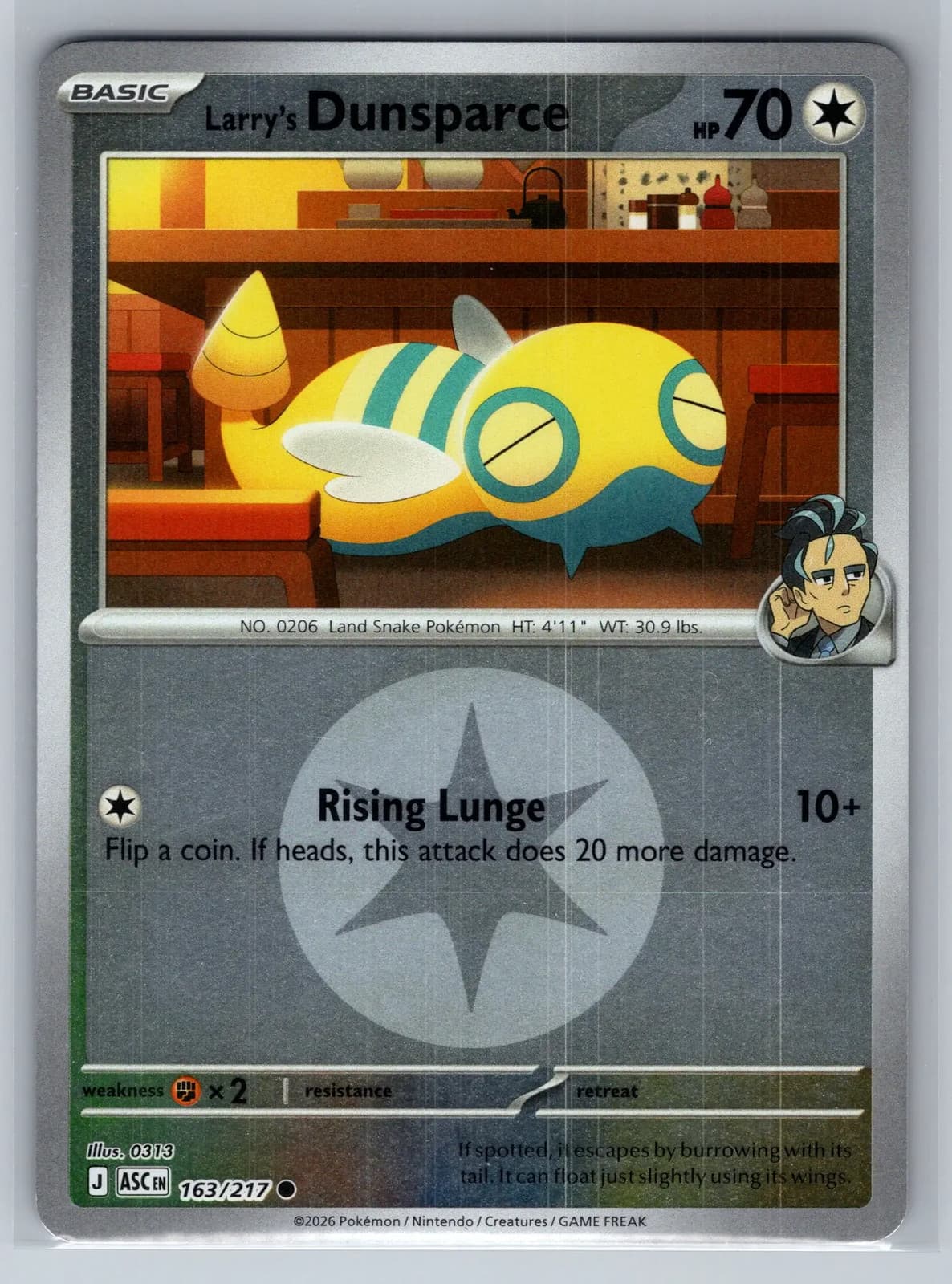 Larry's Dunsparce 163/217 Ascended Heroes Pokemon TCG NM