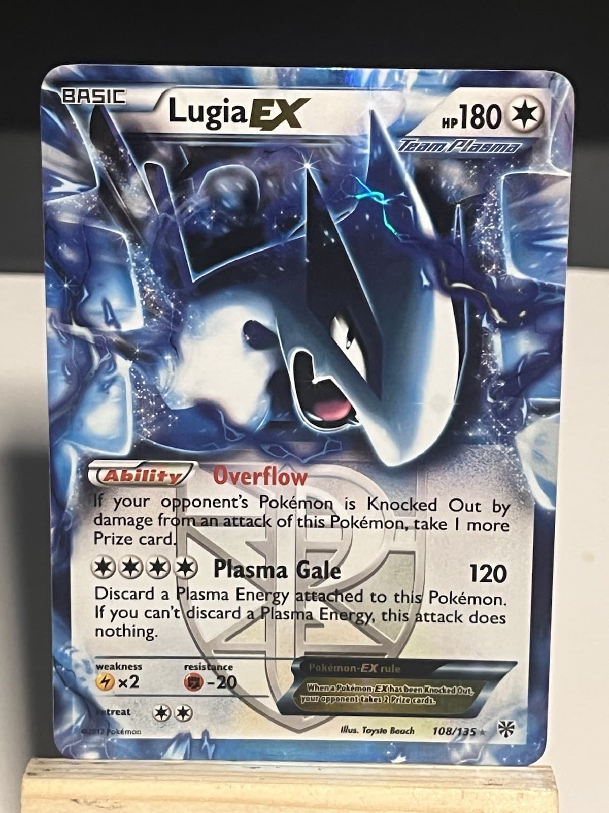 Pokémon Lugia EX Ultra Rare TCG Card 108/135 B&W 8: Plasma Storm LP