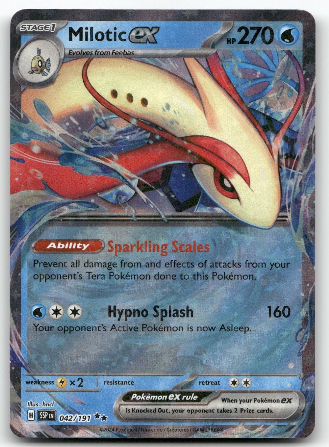 Milotic ex - 042/191 #42/191 (Holo) (NM) SV08: Surging Sparks SSP Pokemon