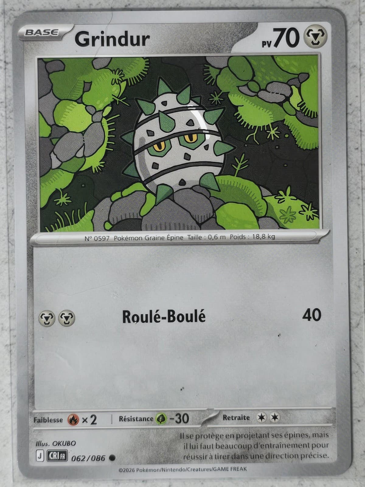 Carte Pokemon - GRINDUR 62/86 - Chaos Ascendant - Neuf