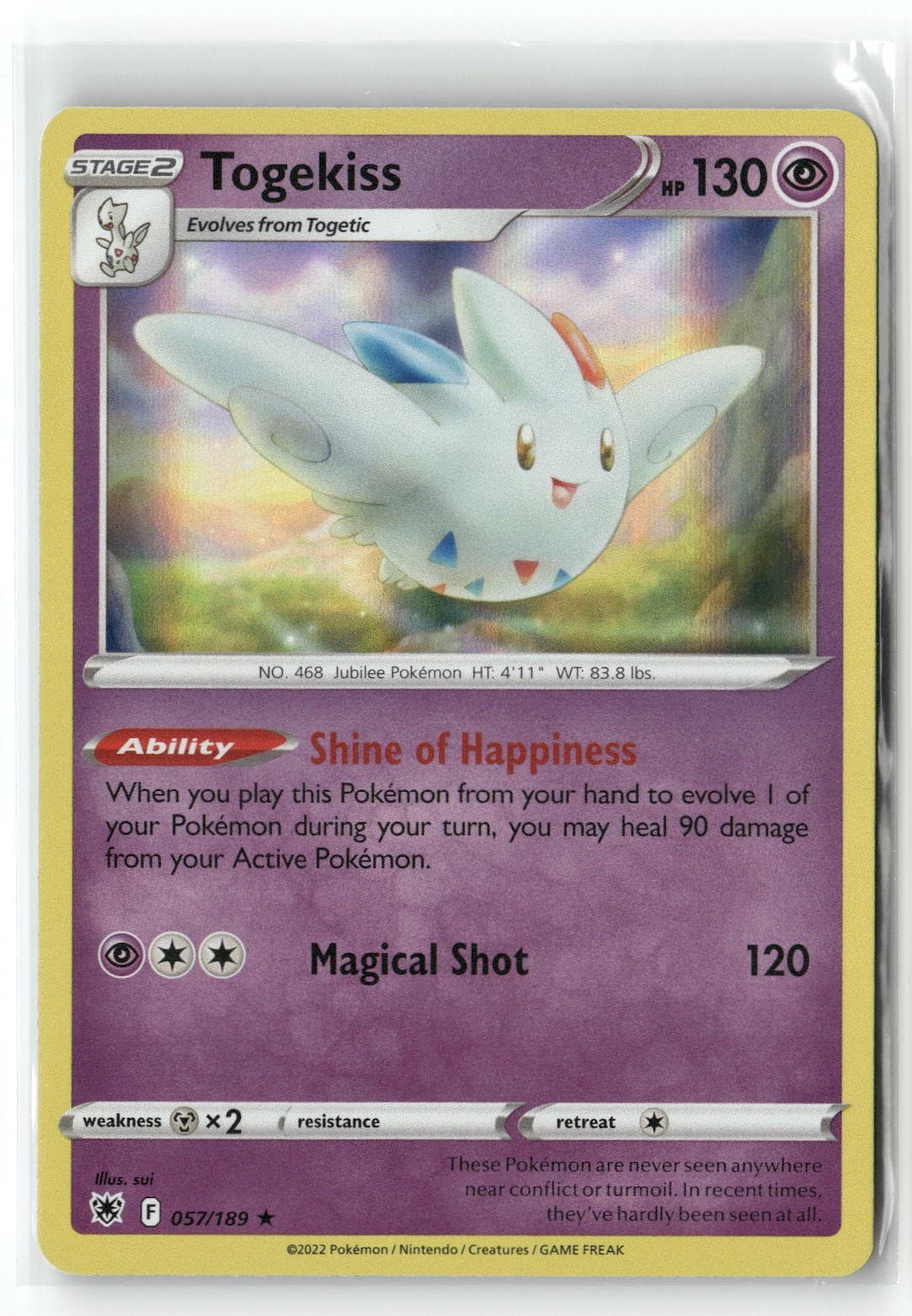 Togekiss 057/189 Holo Rare Astral Radiance Pokemon Lightly Played