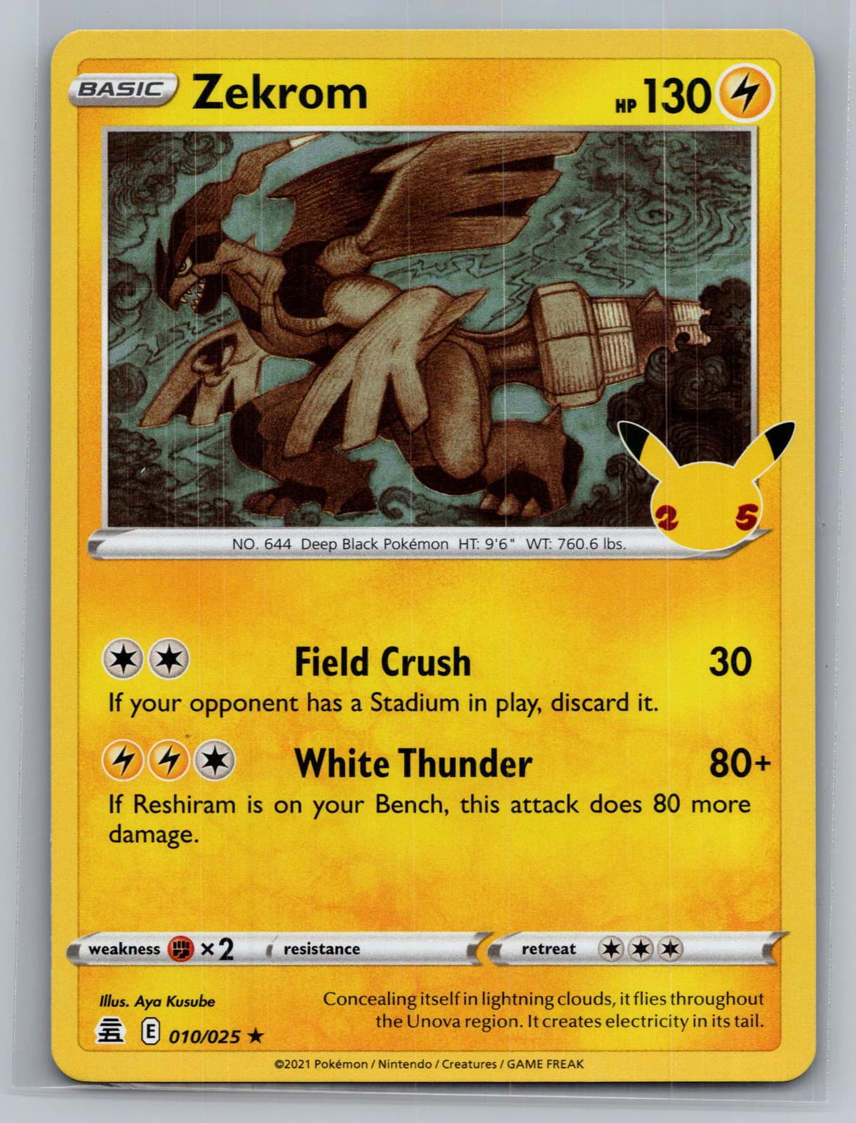 Zekrom 10/25 Celebrations Holo Rare Pokemon TCG NM