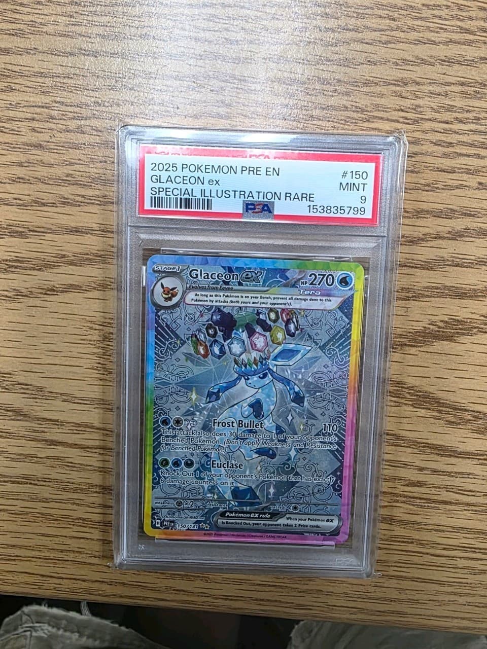 Pokemon TCG Prismatic Evolutions EN Glaceon EX SIR 150/131 PSA 9 MINT