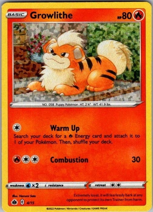 Growlithe 4/15 McDonald's Collection 2022 NM Pokemon TCG
