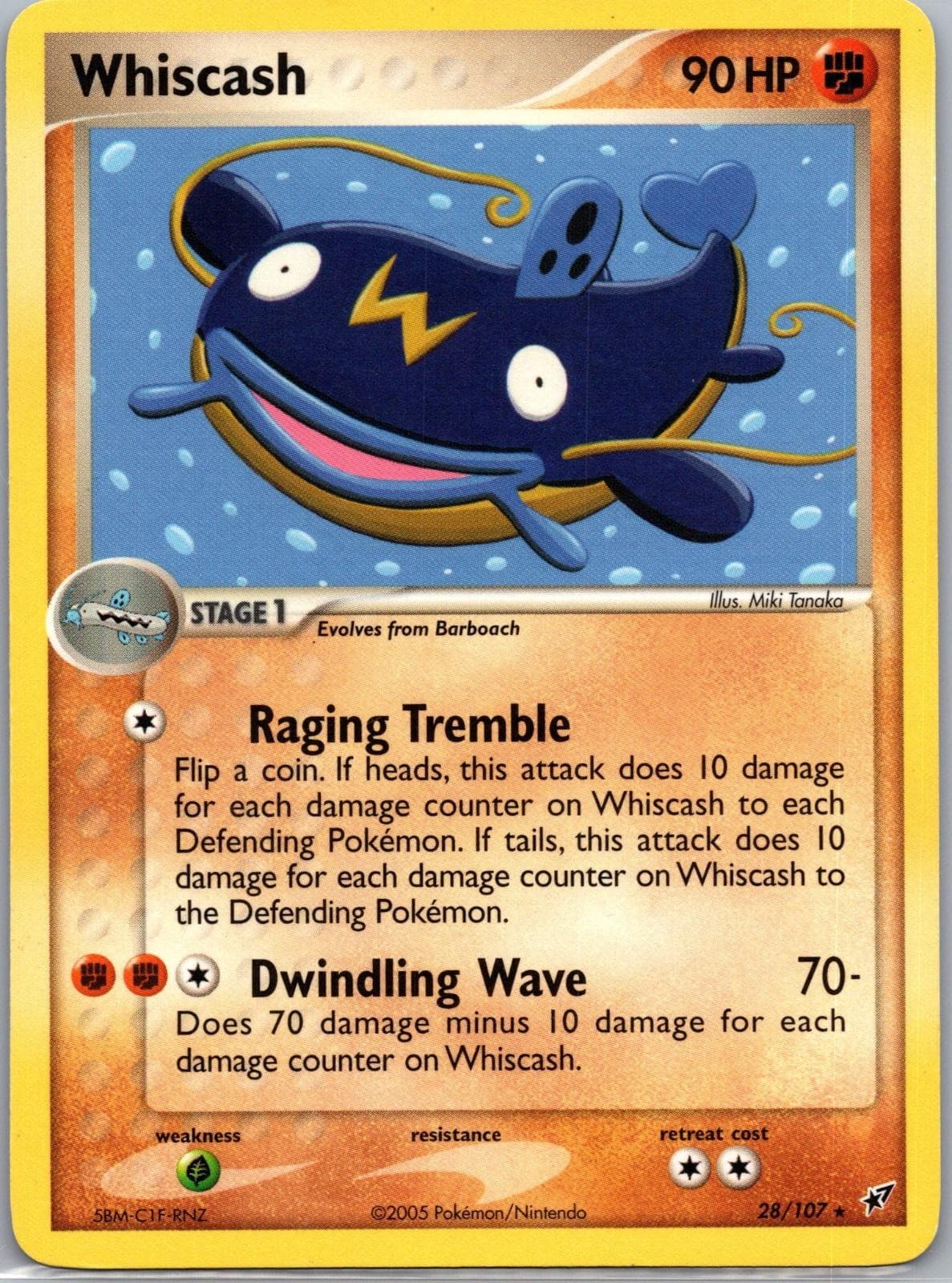 Whiscash 28/107 Rare Deoxys Pokemon Near Mint