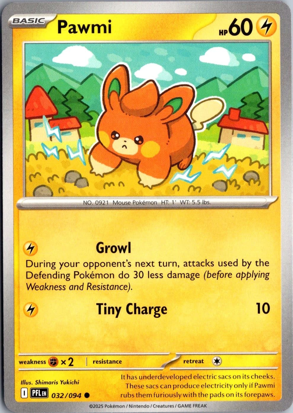 Pawmi #32 Phantasmal Flames Non-Holo PFL Common Lightly Played Pokémon TCG Card