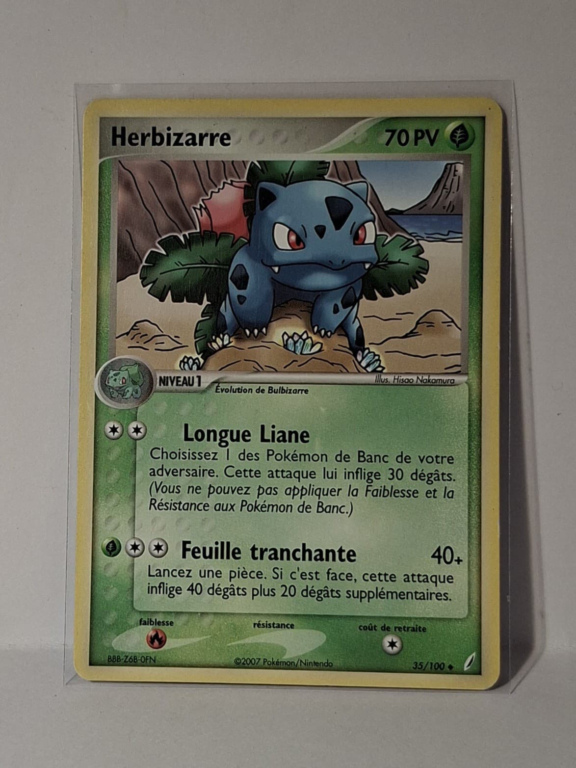 Carte Pokémon Herbizarre 35/100 EX Gardiens De Cristal Fr Trés Bon Etat
