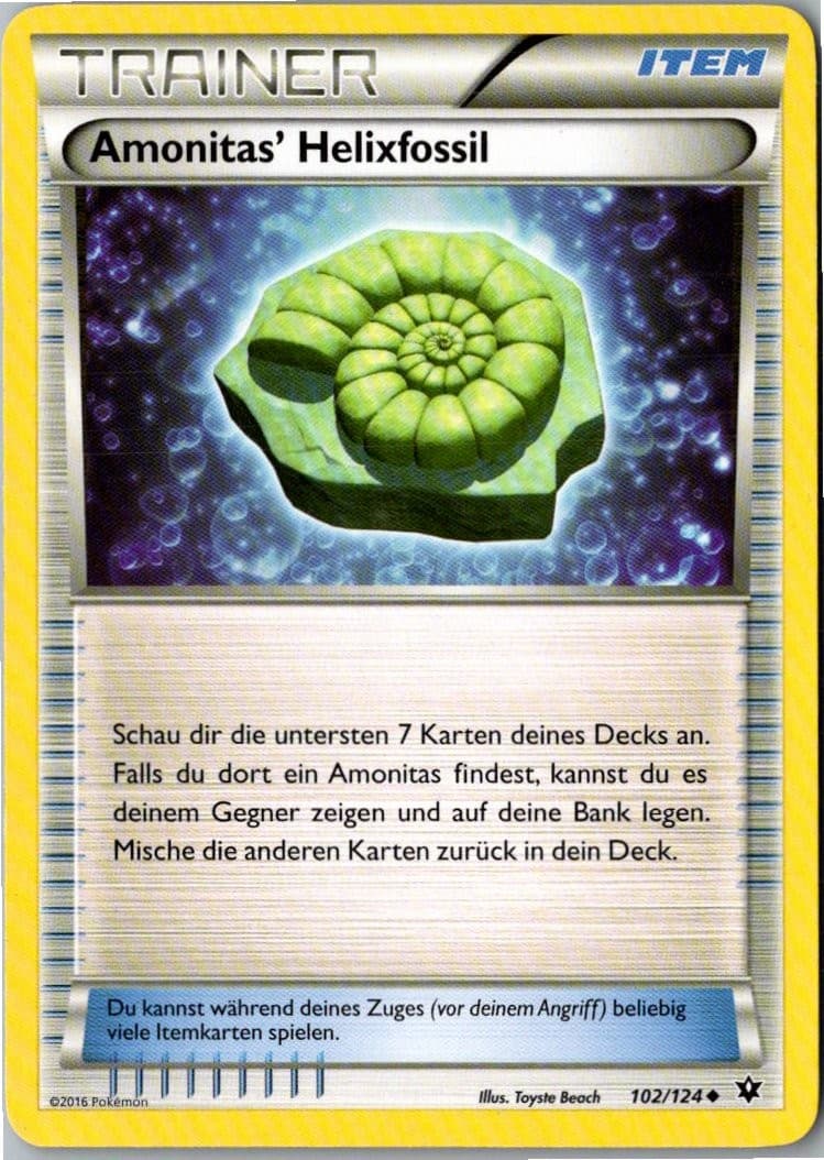 Pokemon Amonitas Helixfossil 102/124 Schicksalsschmiede Deutsch