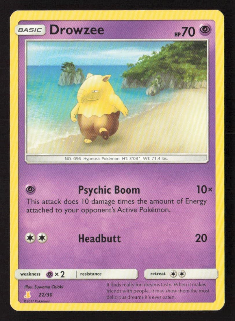 Drowzee 22/30 Common SM Trainer Kit: Lycanroc & Alolan Raichu Pokemon LP