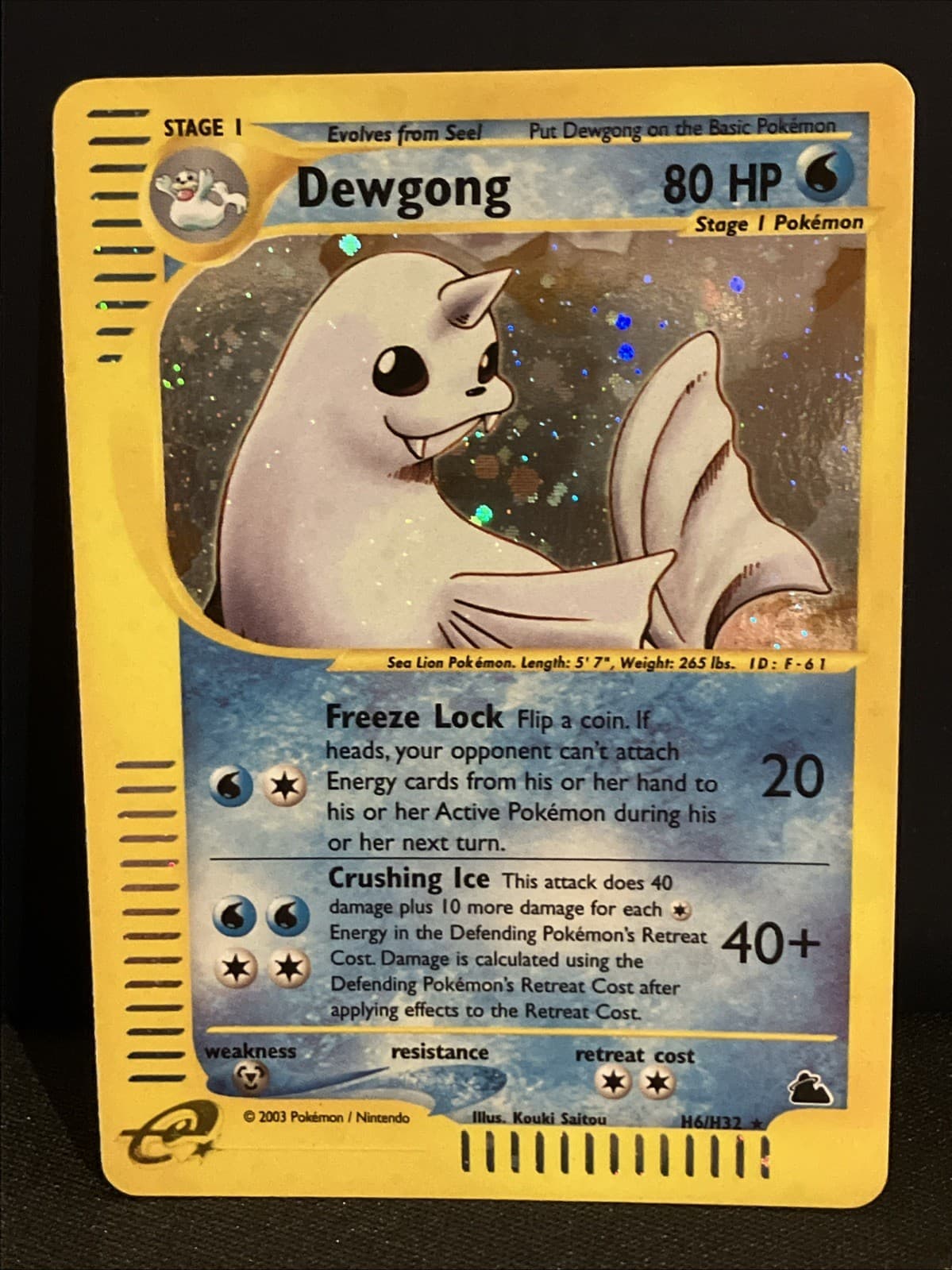 Dewgong #H6 Holo Rare 2003 Pokémon Skyridge ✨ CLEAN ✨