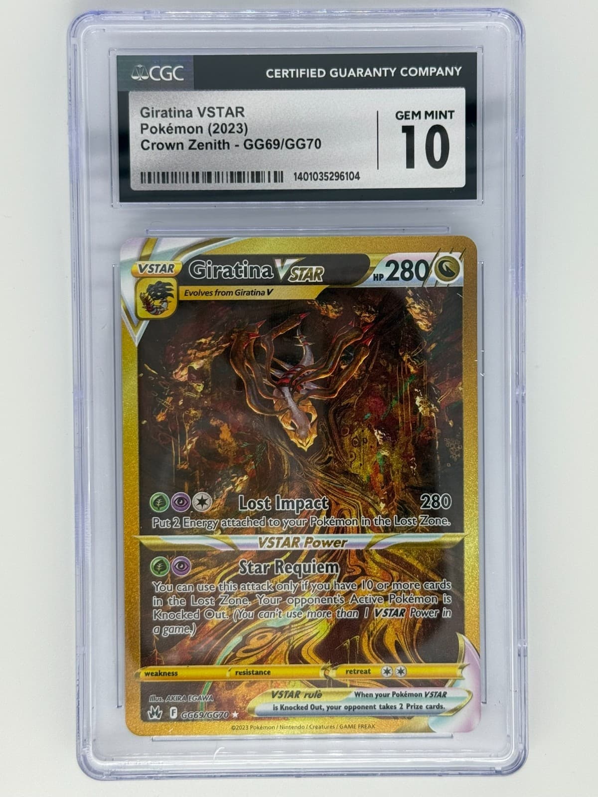 2023 Pokémon Giratina VSTAR #GG69 Crown Zenith Holo     PSA 10