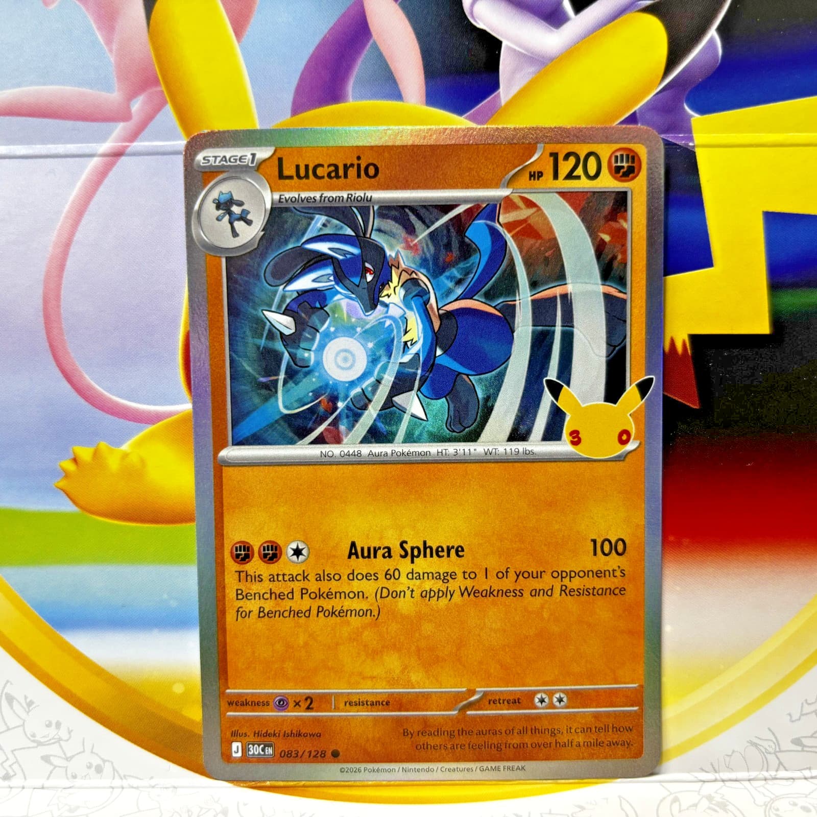 Pokemon 30th Anniversary Celebration Lucario 83/128 Holo NM