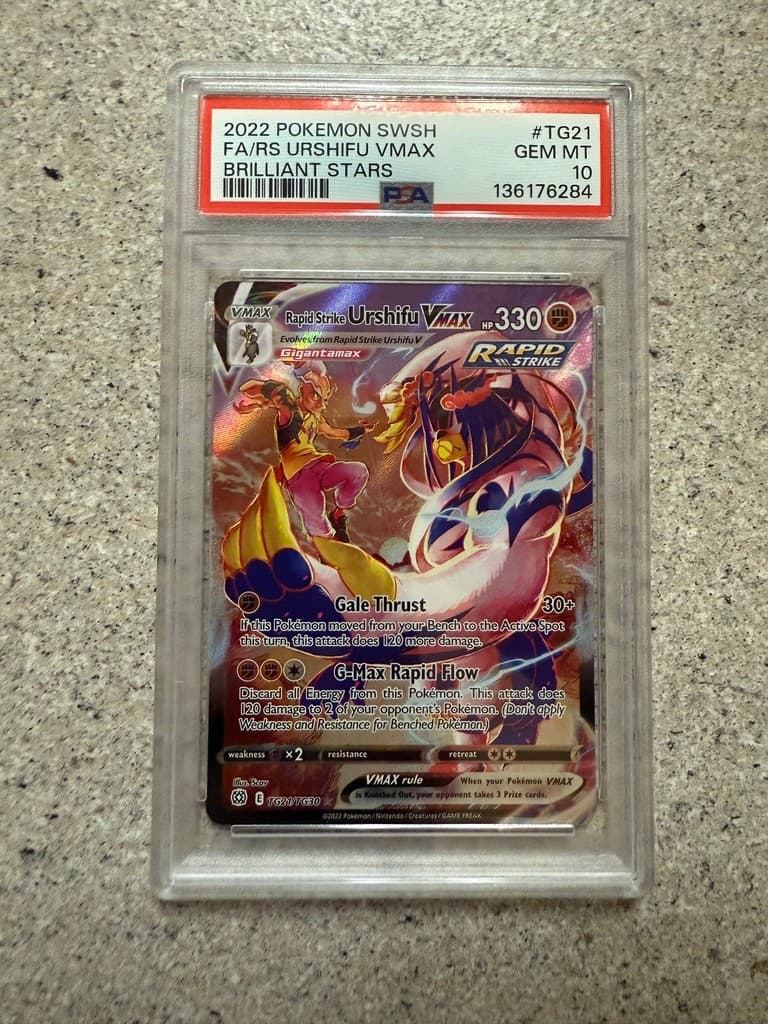 Pokemon TCG Rapid Strike Urshifu VMAX - TG21/TG30 Brilliant Stars - PSA 10