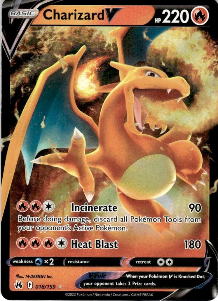 CHARIZARD V 018/159 HOLO CROWN ZENITH POKEMON NM/M CRZ