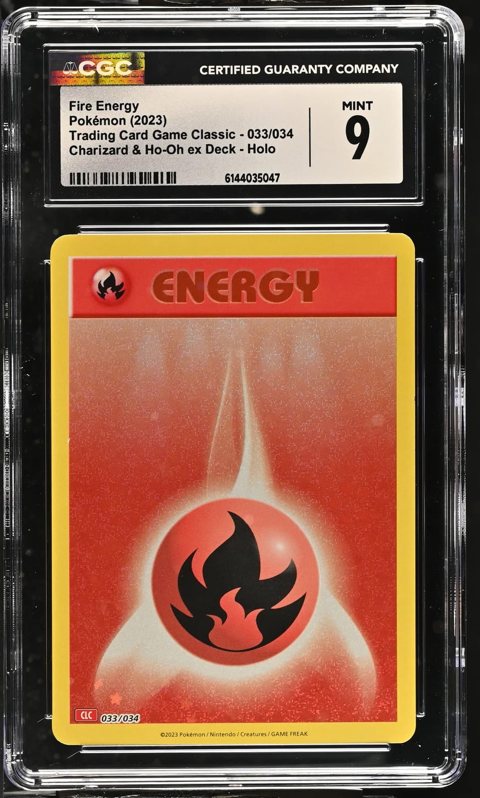 Fire Energy 033/034 Pokemon TCG Classic Holo CGC 9 Graded Energy Card 2023