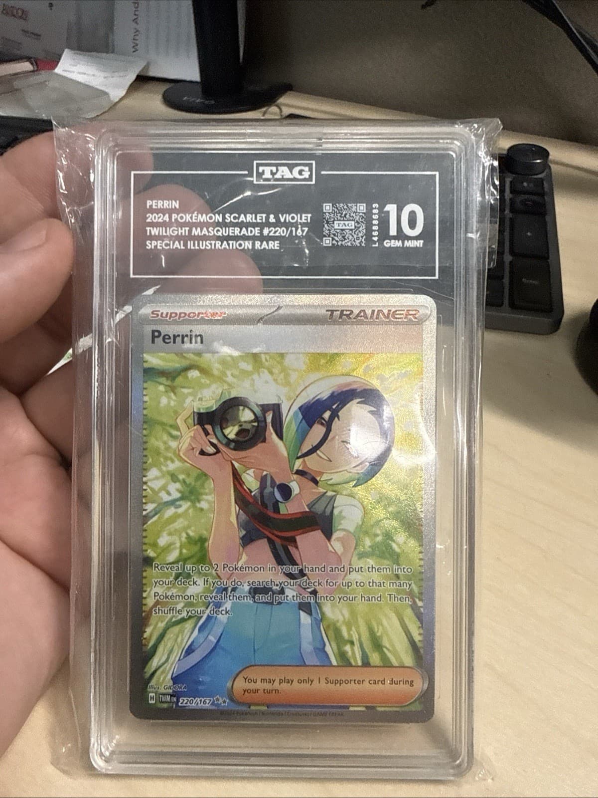 2024 Pokemon TCG English Perrin TWM EN #220/167 Full Art Holo PSA 10 EC56