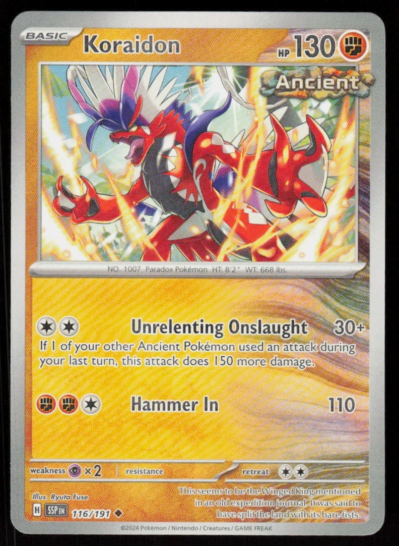 Koraidon 116/191 Uncommon Surging Sparks Pokemon Near Mint