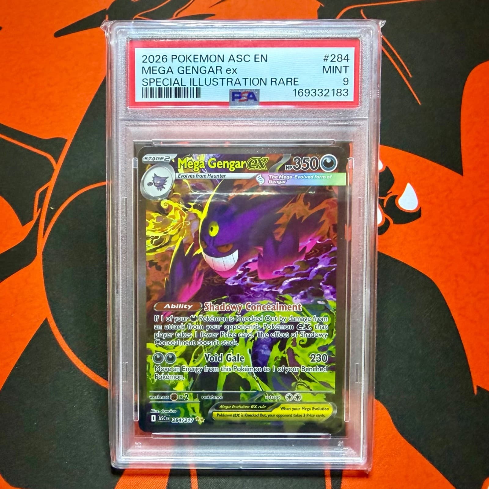Pokémon 2026 Mega Gengar ex 284/217 SIR Ascended Heroes PSA 9