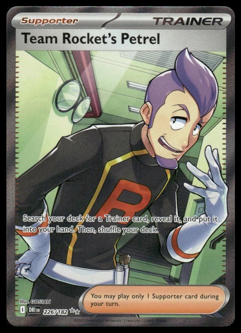 Team Rocket's Petrel 226/182 Ultra Rare Destined Rivals Pokemon Holo Near Mint