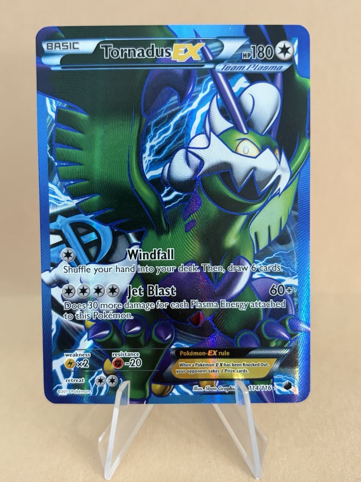 Pokemon Tornadus EX Full Art Team Plasma Plasma Freeze 114/116
