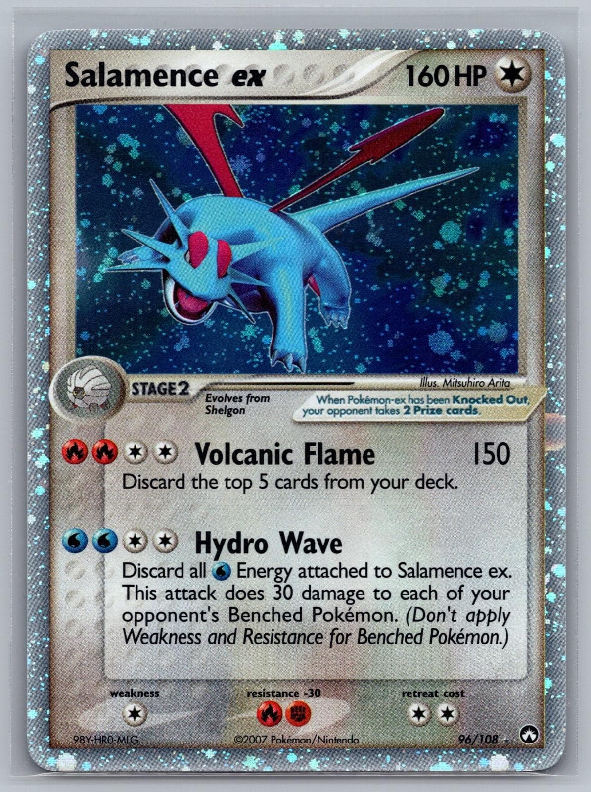 Salamence ex 96/108 Holo EX Rare Power Keepers Pokemon Near Mint