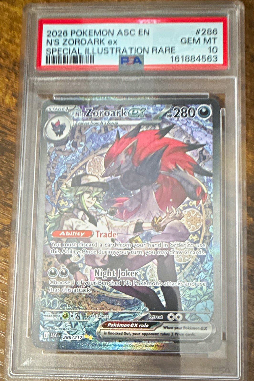 Pokemon TCG N's Zoroark ex 286/217 Me: Ascended Heroes SIR Holo PSA 10