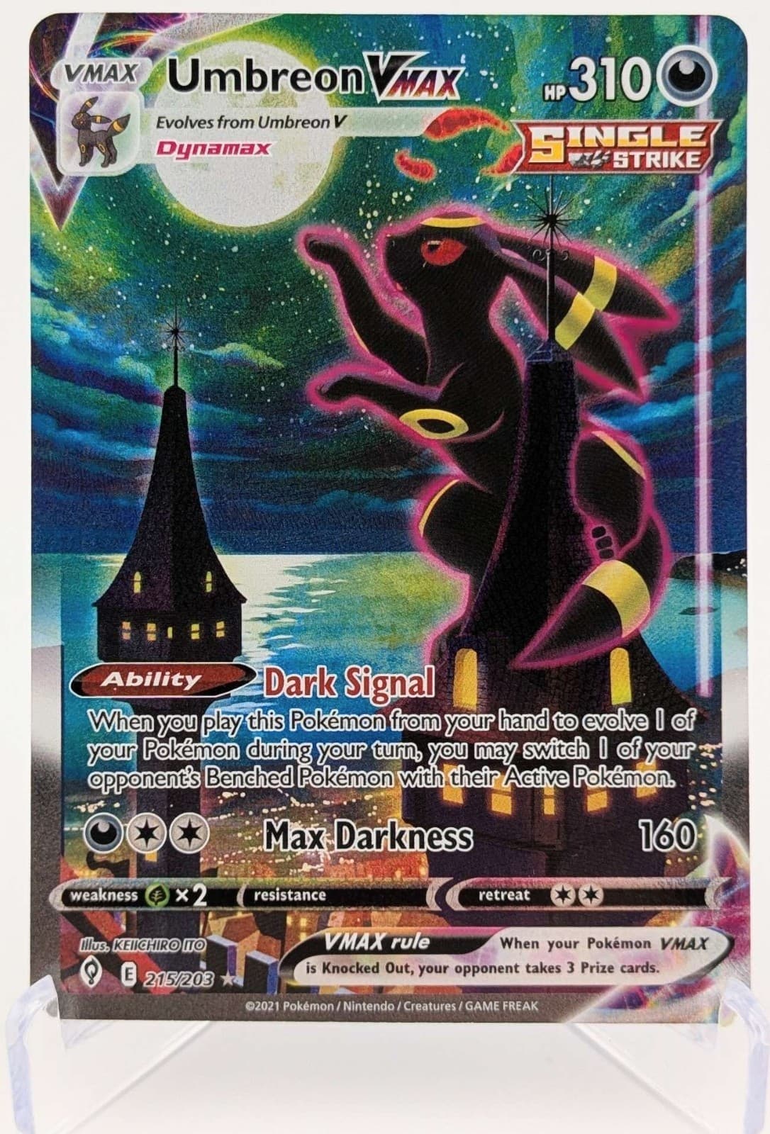 Pokemon - Evolving Skies - Umbreon VMAX 215/203 SR Holo Alt Art - NM