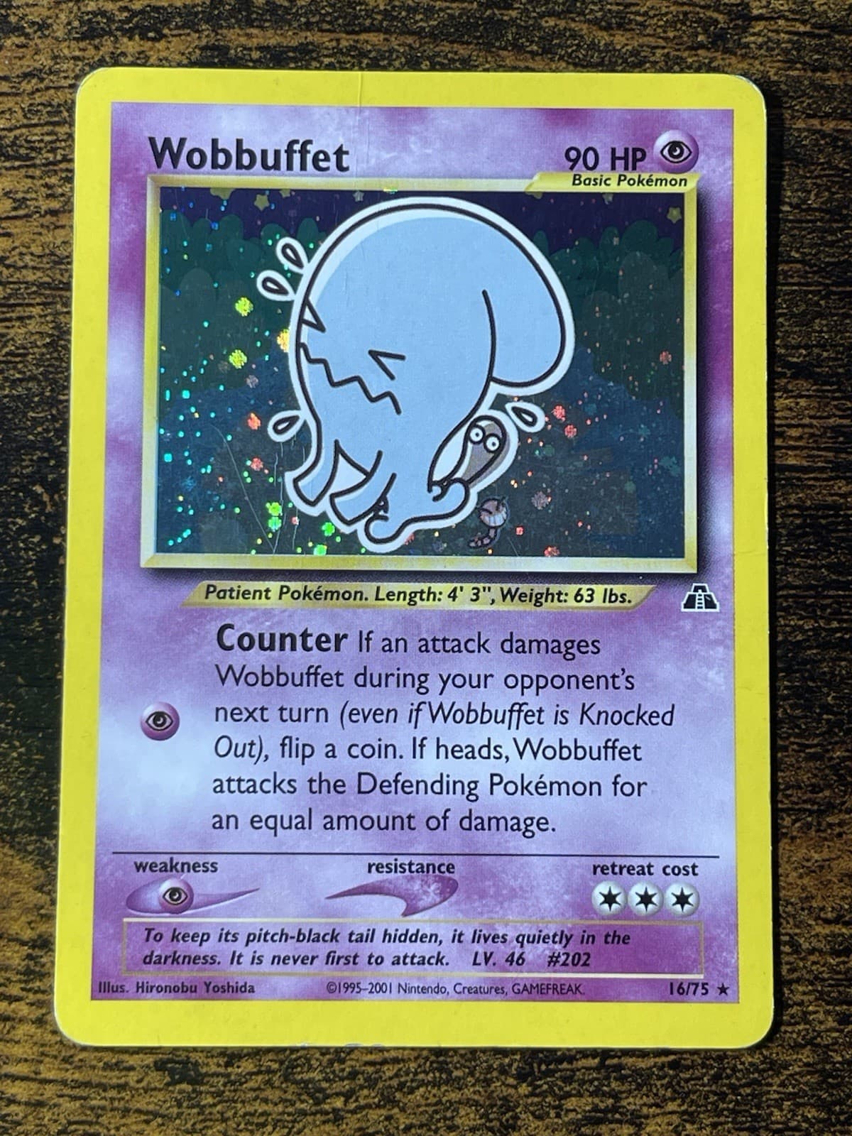 Pokémon Wobbuffet 16/75 Neo Discovery Holo Rare Basic HP90 English