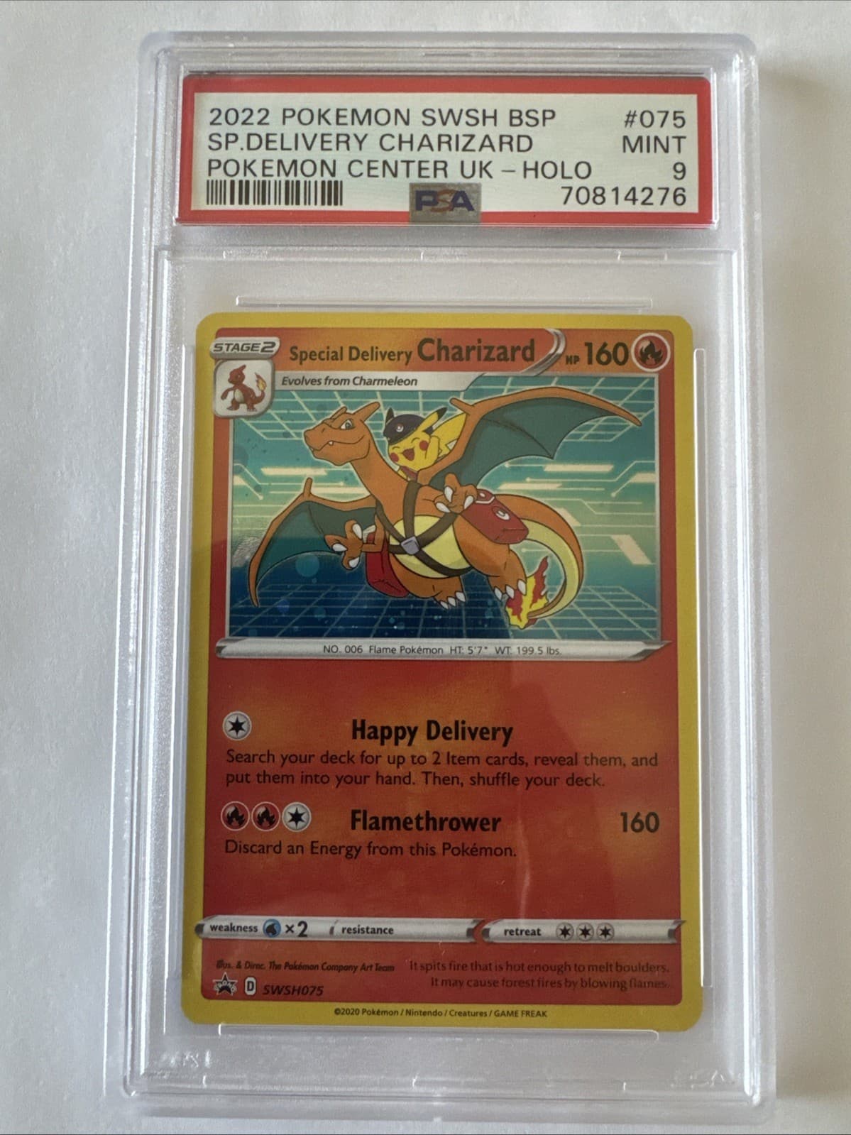 Pokemon SWSH Black Star Promos Special Delivery Charizard 2022 #SWSH075 PSA 9