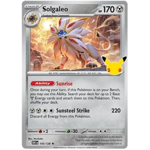 Solgaleo 105/128 30th Celebration Holo