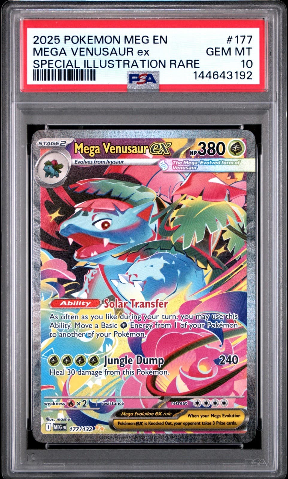 2025 POKEMON MEG EN-MEGA EVOLUTION #177 MEGA VENUSAUR EX PSA 10