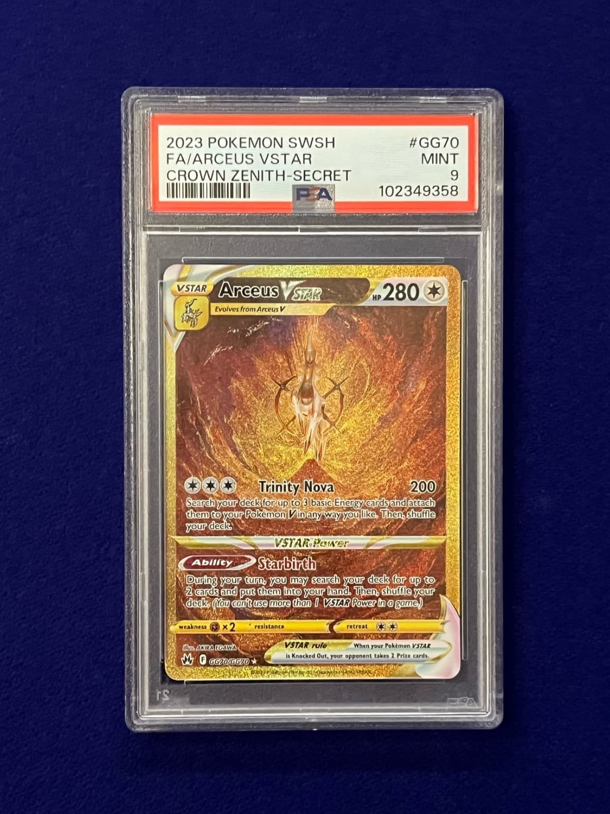 PSA 9 Arceus Vstar #GG70 Crown Zenith Secret 2023 Pokemon MINT