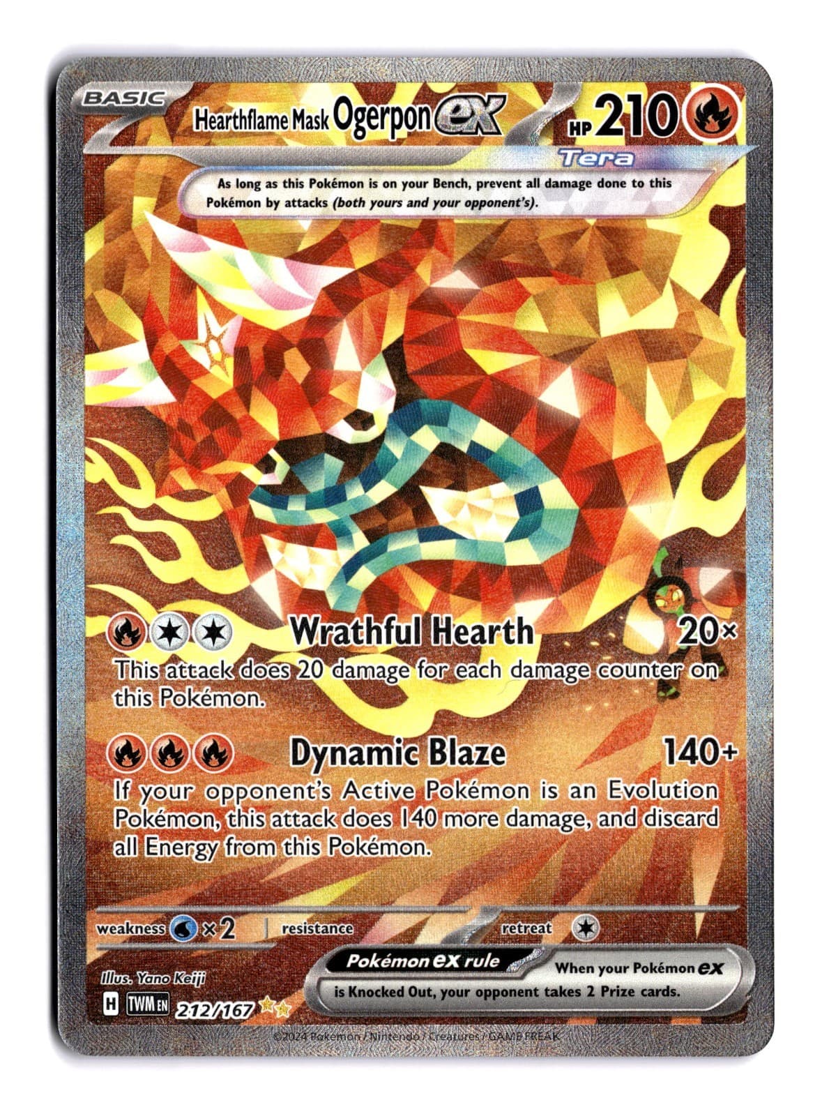 Pokemon Card Hearthflame Mask Ogerpon ex 212/167 Holo NM Twilight Masquerade