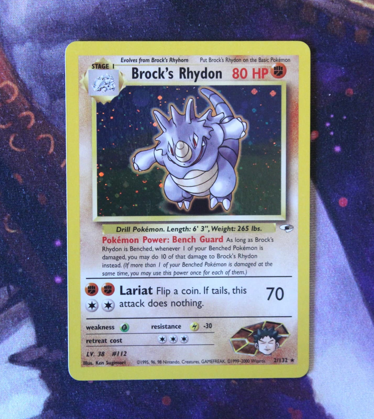 Brock’s Rhydon Gym Heroes Holo Rare NM 2/132 Pokemon TCG