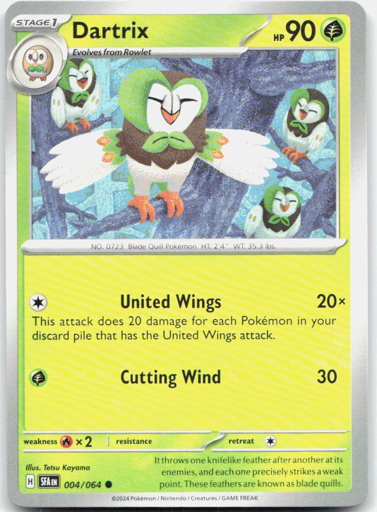 Dartrix 004/064 SV Shrouded Fable C NM Pokémon — English