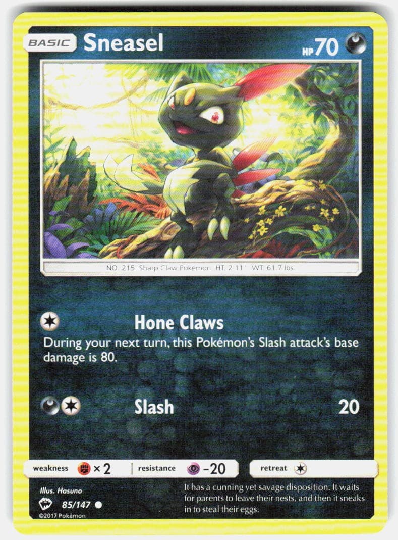 Pokemon Sneasel SM - Burning Shadows #85/147 LP