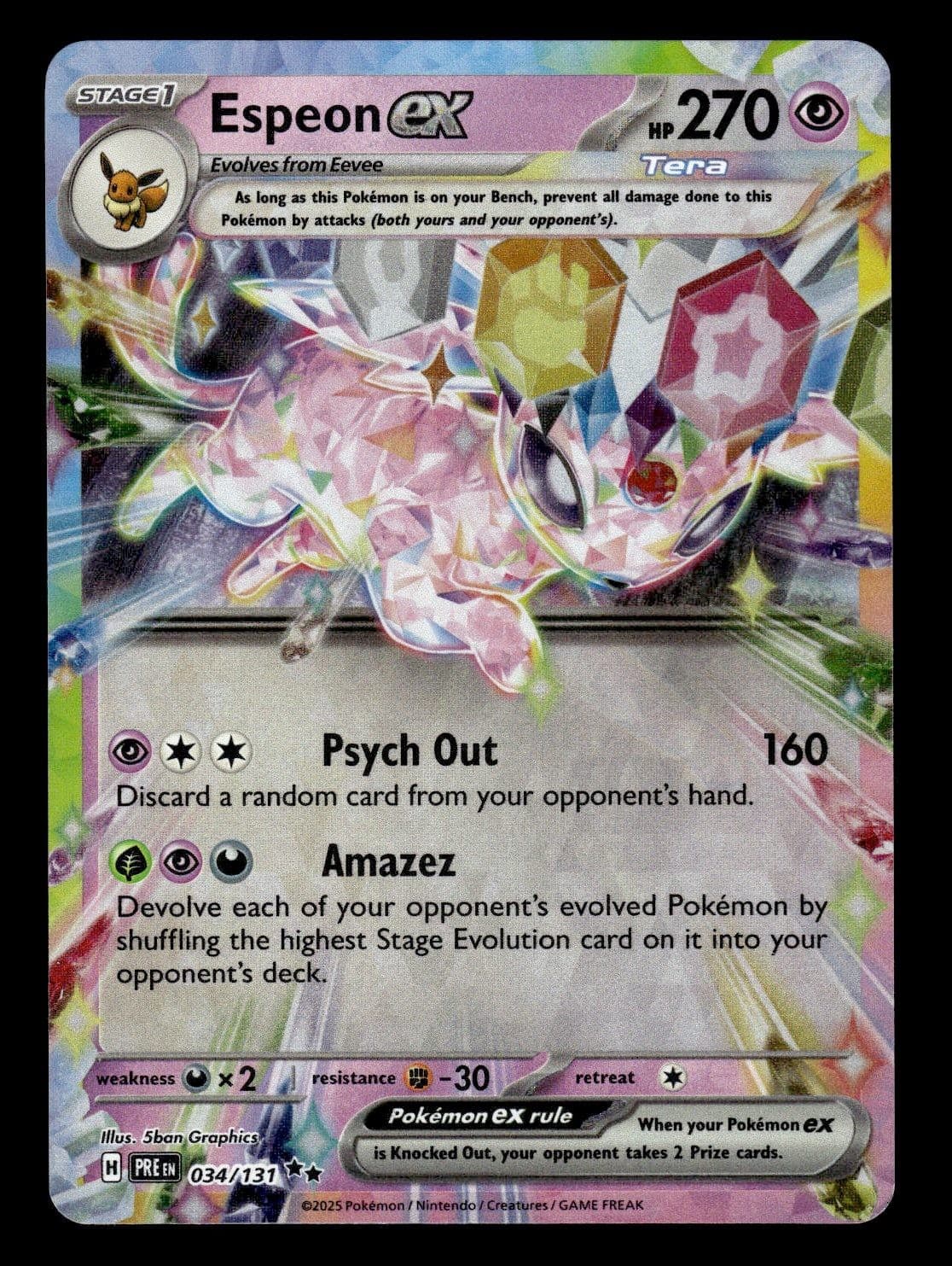 Pokemon Espeon ex Holofoil SV: Prismatic Evolutions - 034/131