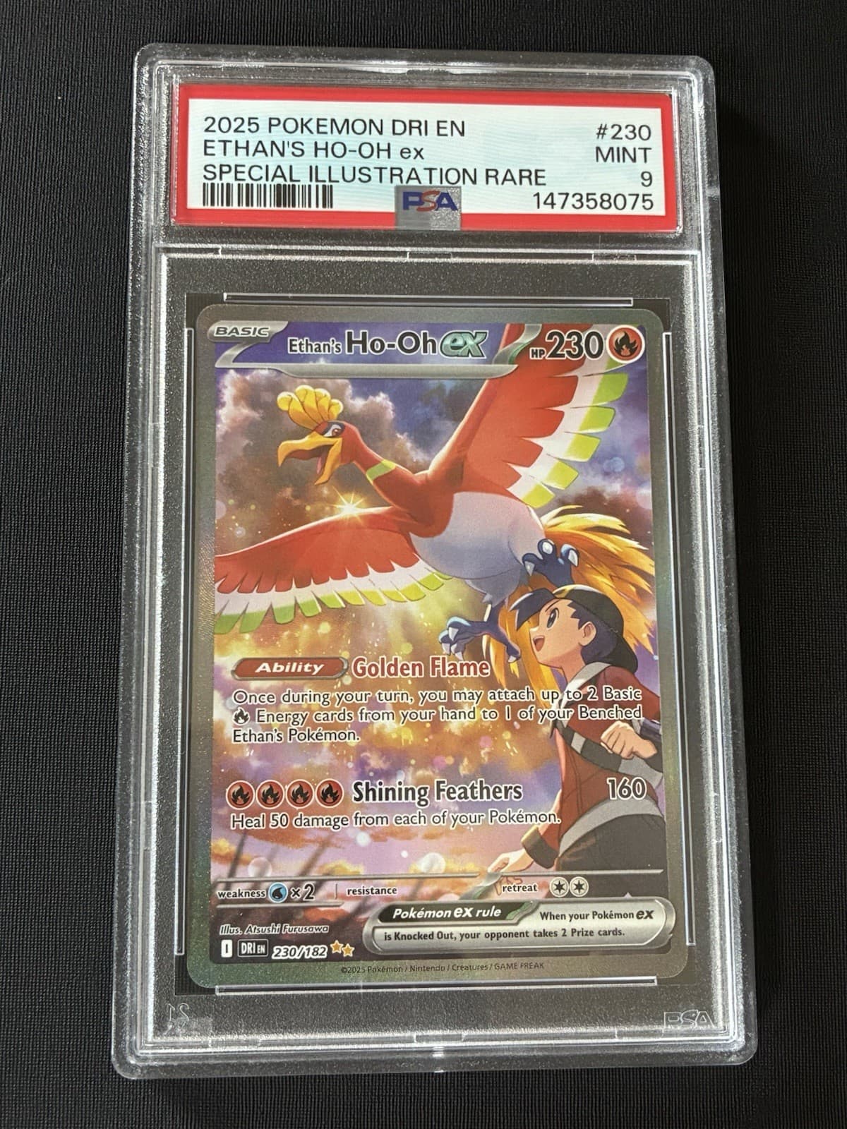 Ethan's Ho-Oh EX 230/182 Sv10: Destined Rivals Holo PSA 9
