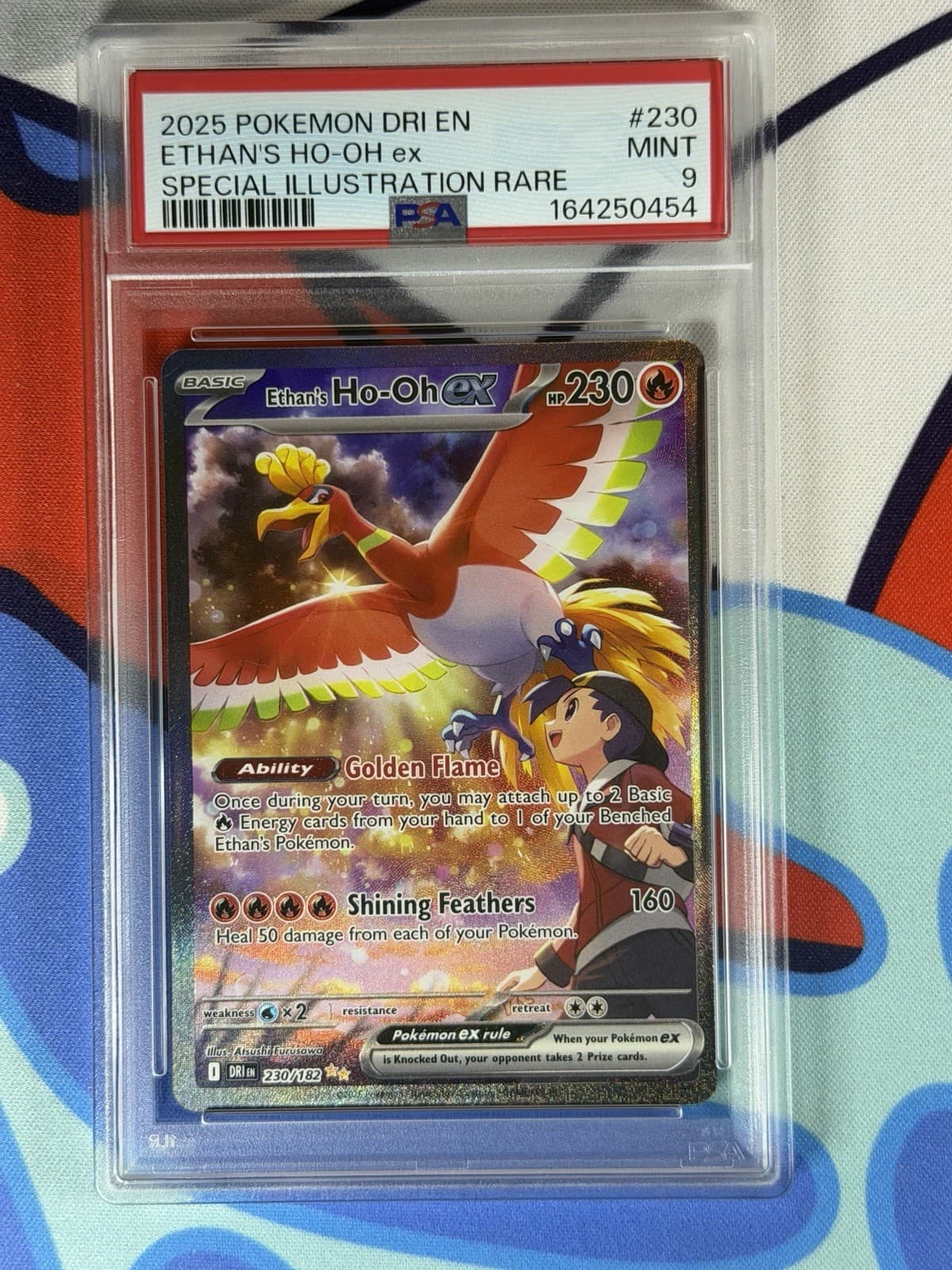 2025 Pokemon Ethan's Ho-Oh ex 230/182 Sv10: Destined Rivals Holo PSA 9