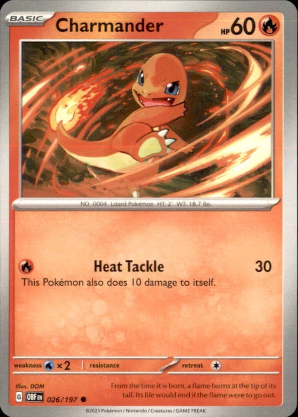 Pokemon Charmander 26/197 Obsidian Flames Non-Holo