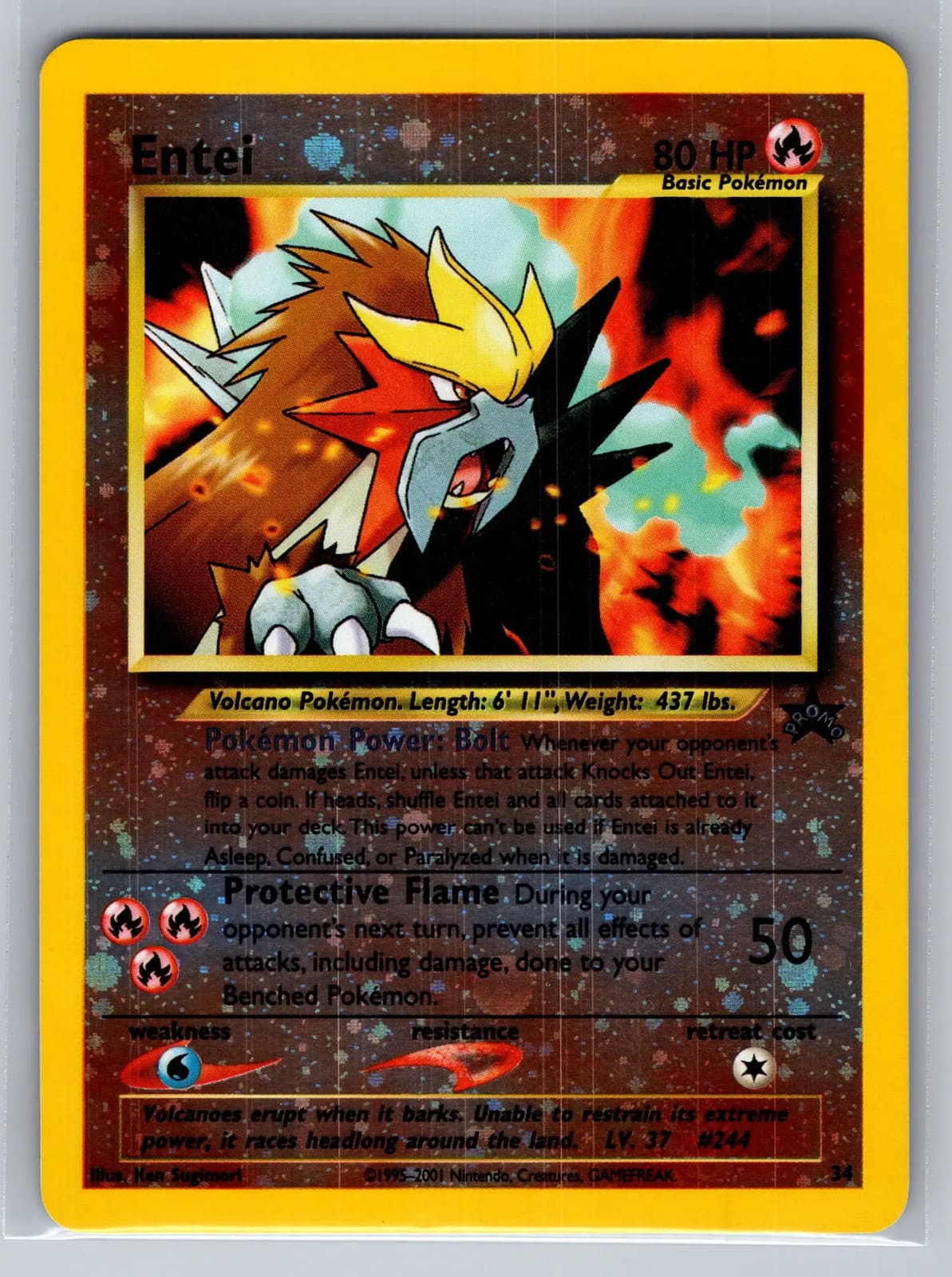 Entei #34 Wizards Black Star Promo Holo WOTC Pokemon TCG